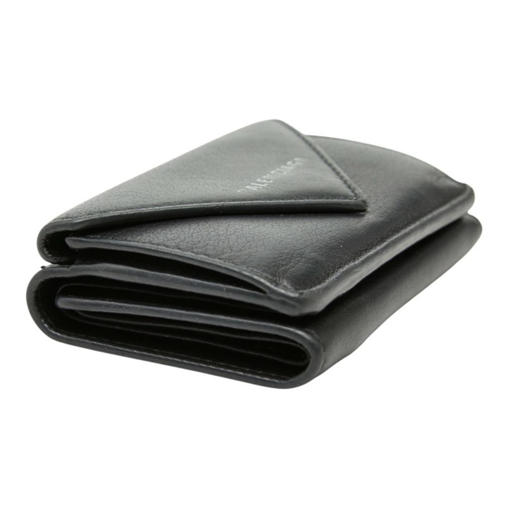 Balenciaga Paper Wallet Tri fold Compact Black Leather - Picture 5 of 6